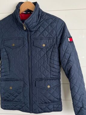 Tommy Hilfiger Quilted Jacket Sky Captain Womens XS Navy Lightweight  Outerwear
